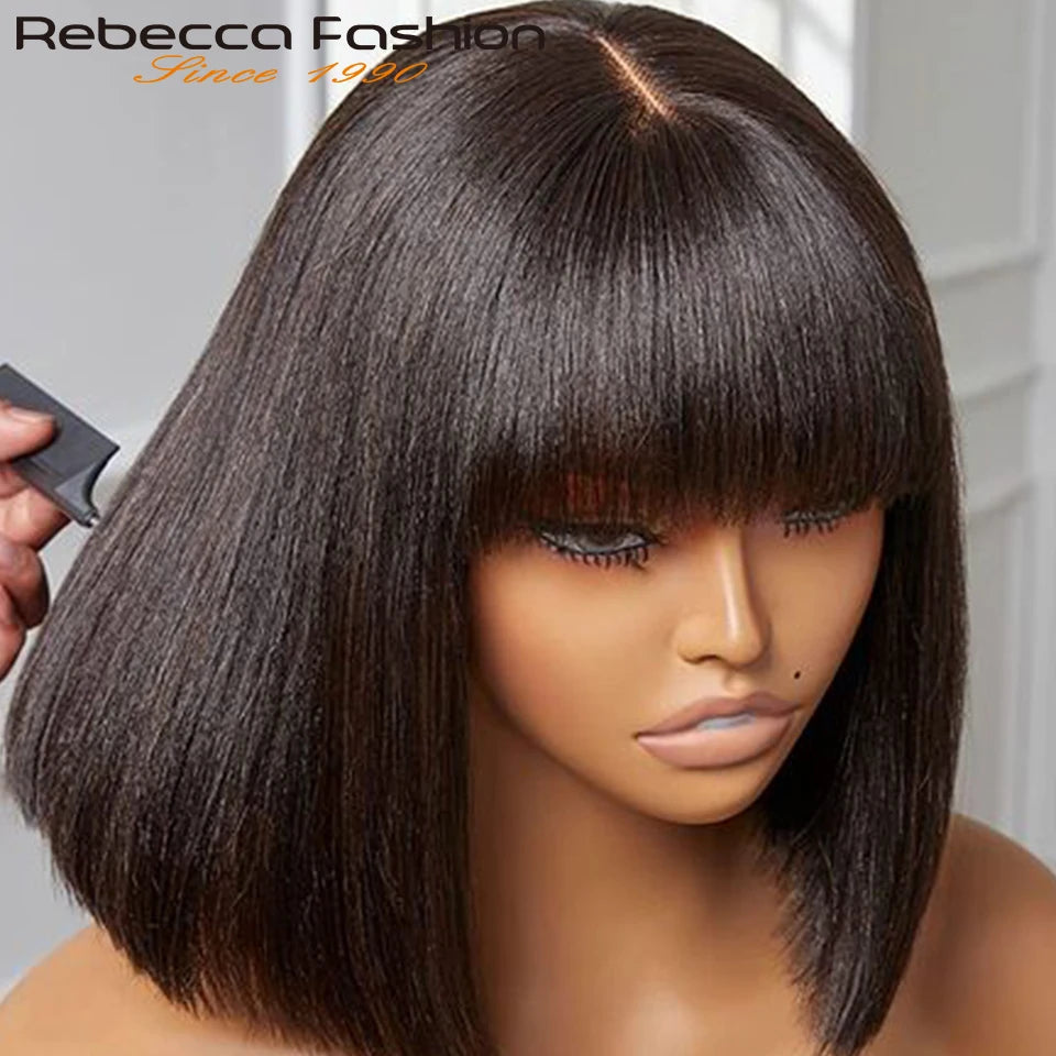 Blanca Straight Bob Lace Wig With Bangs