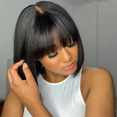 Blanca Straight Bob Lace Wig With Bangs