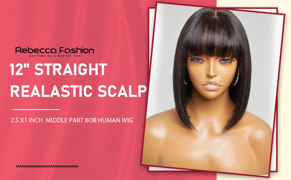 Blanca Straight Bob Lace Wig With Bangs