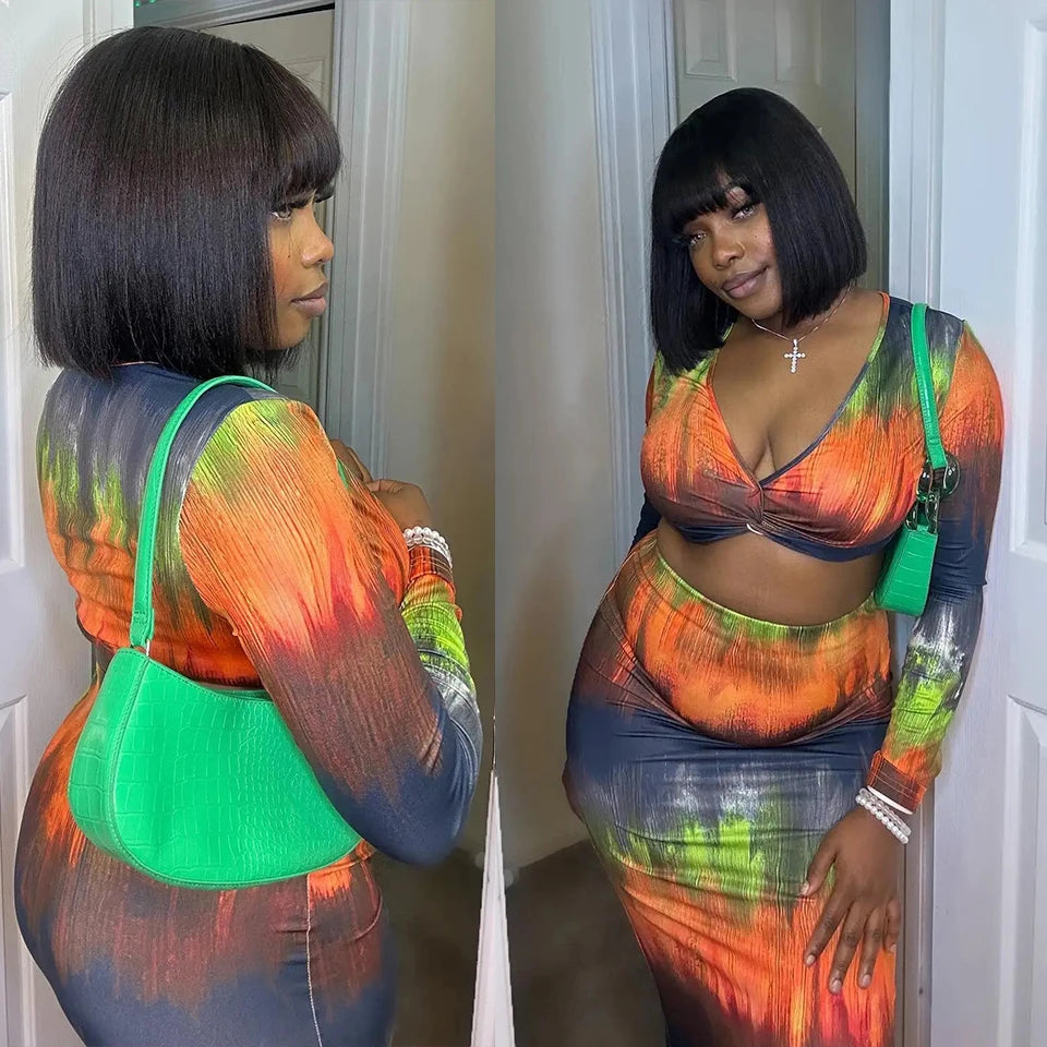 Blanca Straight Bob Lace Wig With Bangs