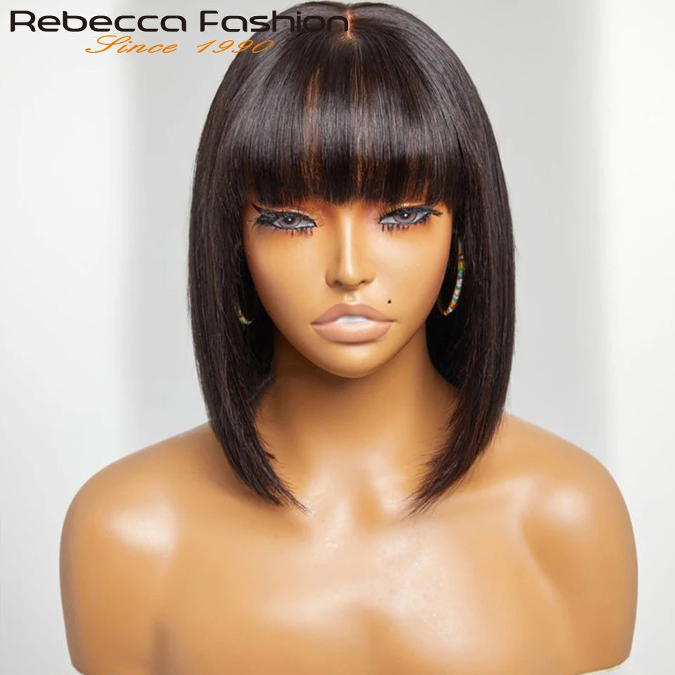 Blanca Straight Bob Lace Wig With Bangs