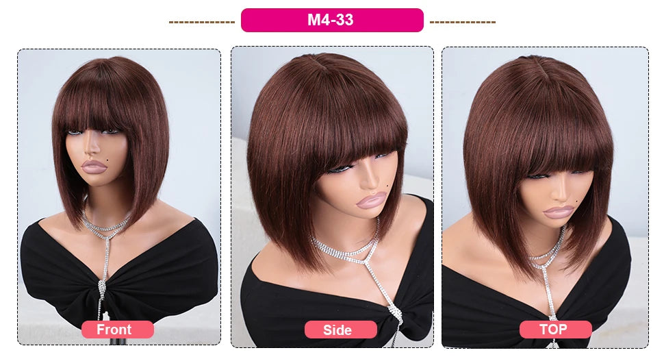 Blanca Straight Bob Lace Wig With Bangs