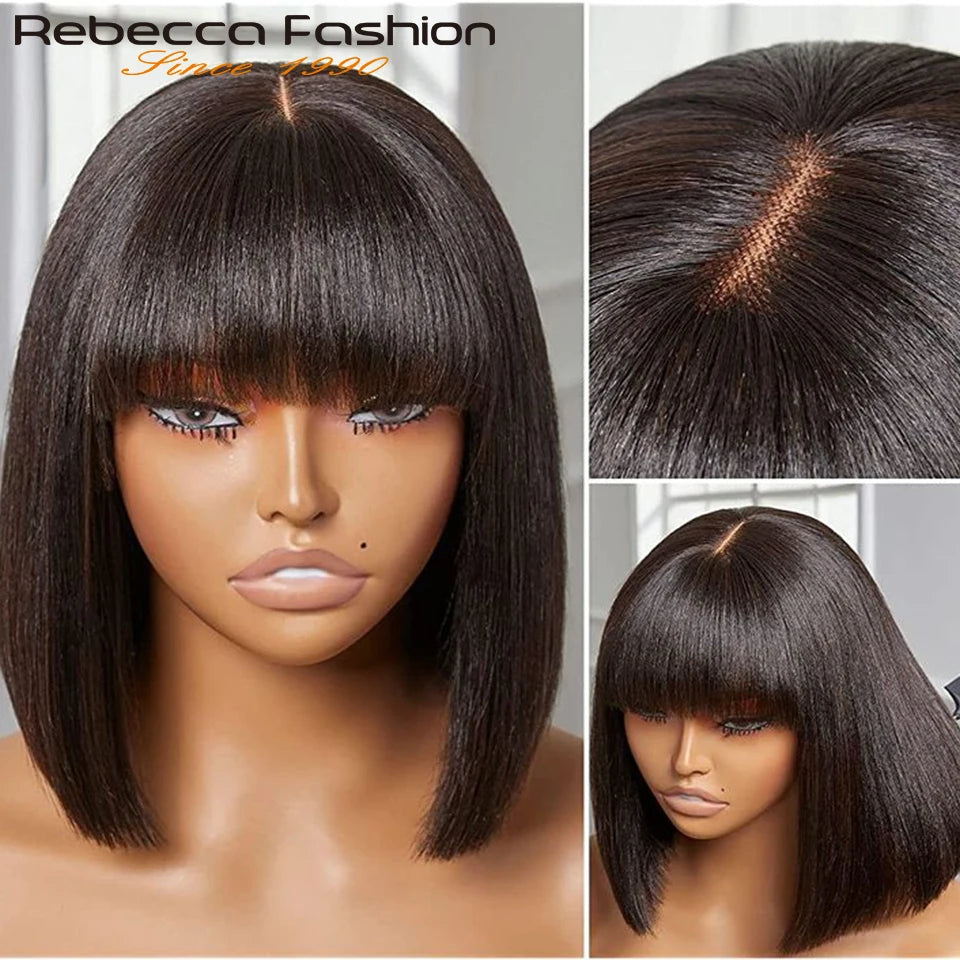 Blanca Straight Bob Lace Wig With Bangs
