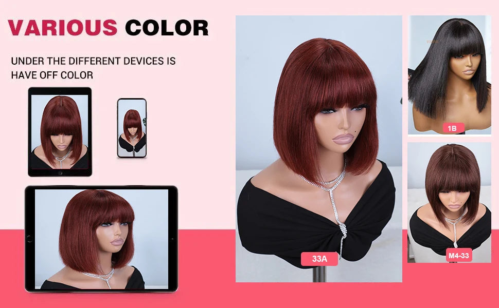 Blanca Straight Bob Lace Wig With Bangs