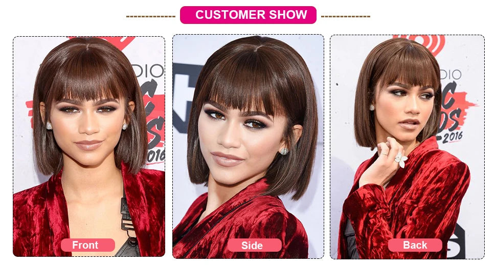 Blanca Straight Bob Lace Wig With Bangs