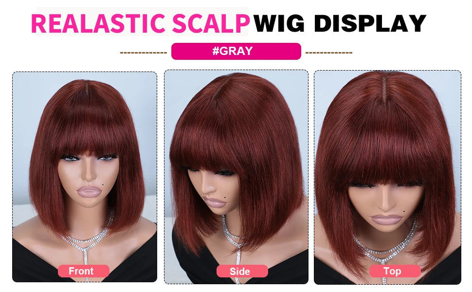 Blanca Straight Bob Lace Wig With Bangs