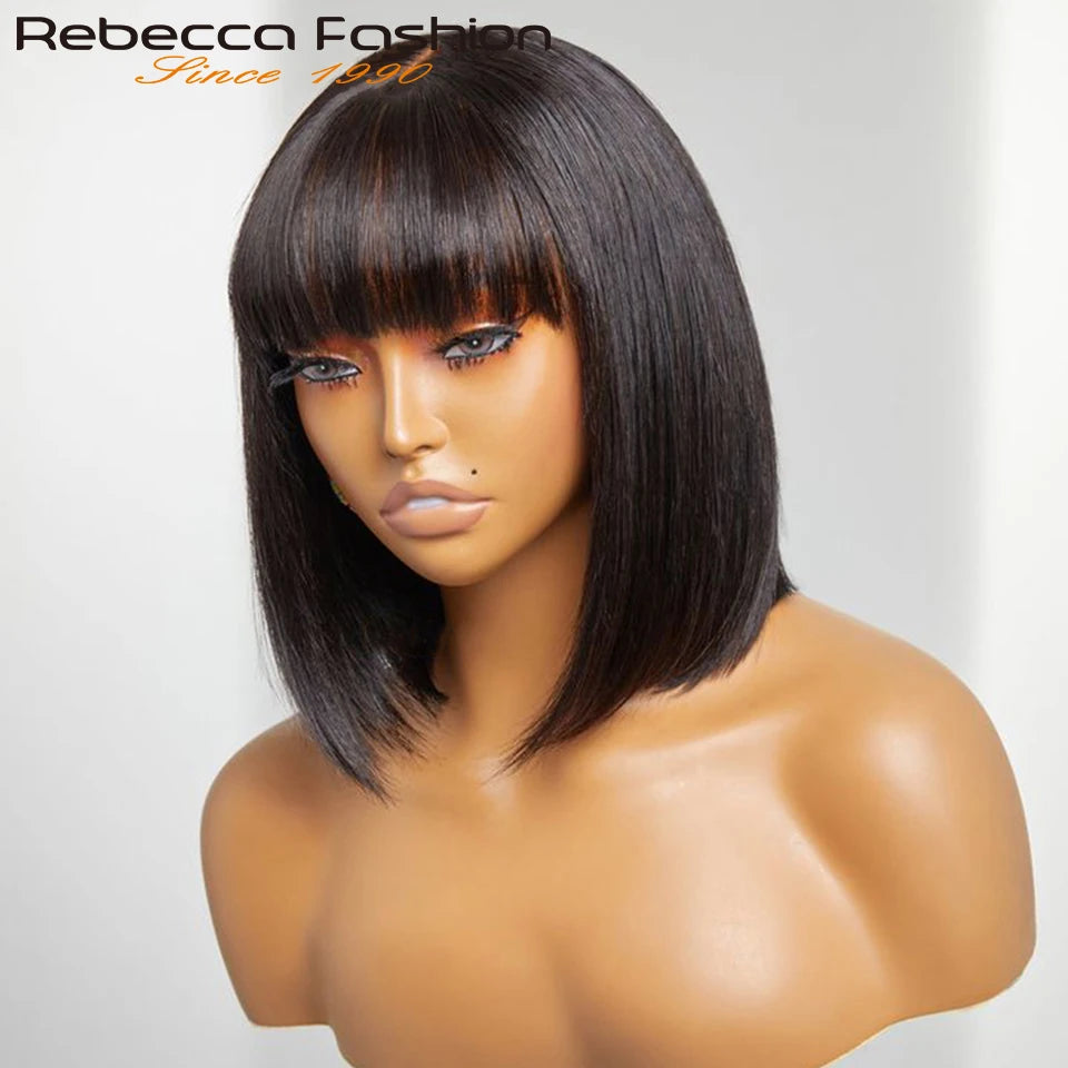 Blanca Straight Bob Lace Wig With Bangs