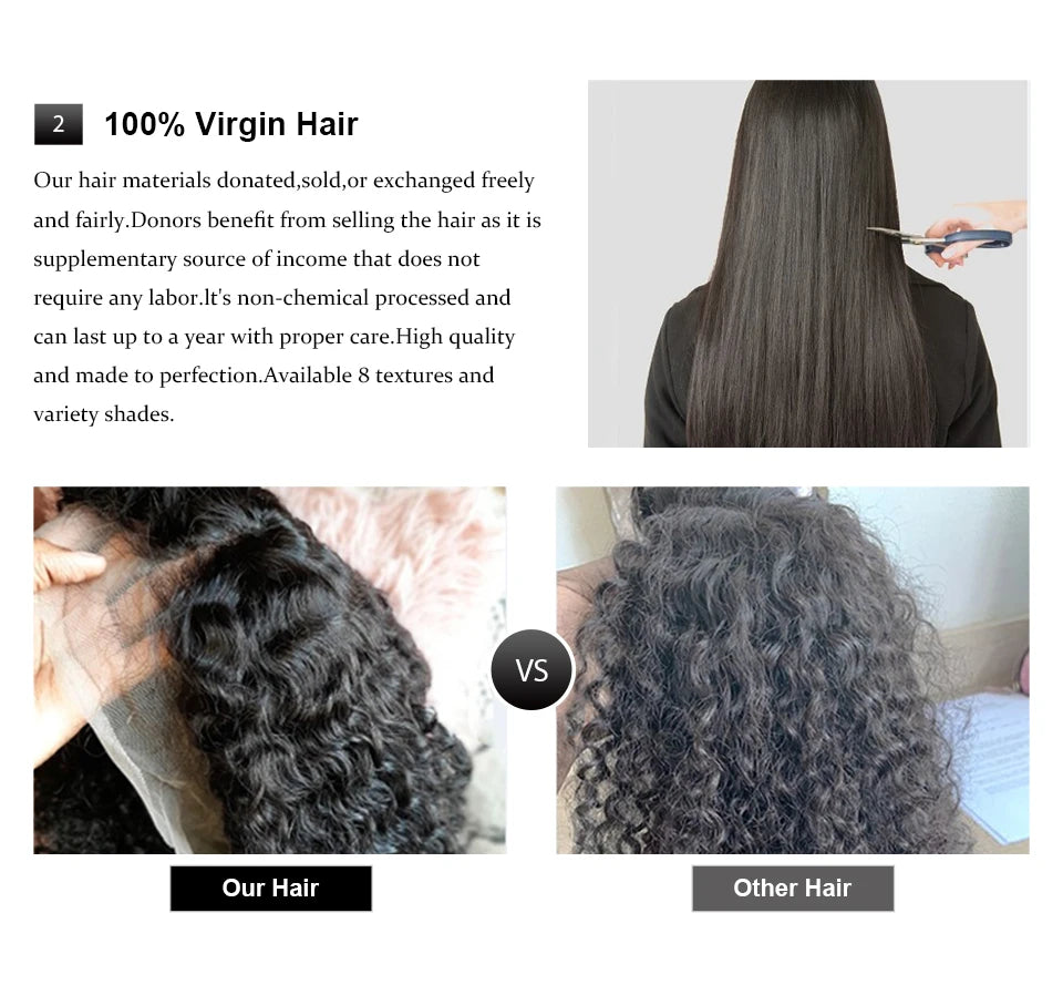 Aisha
Kinky Curly Deep Human Hair Wig glueless