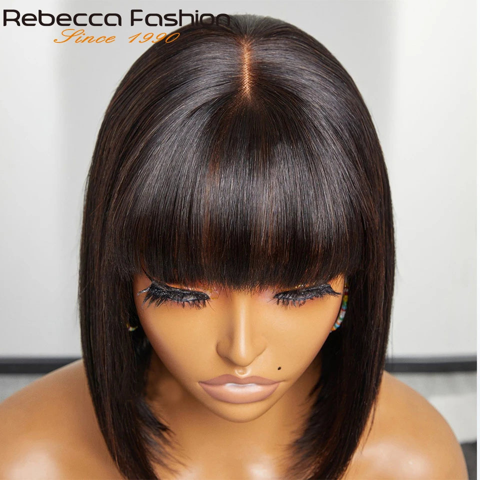 Blanca Straight Bob Lace Wig With Bangs