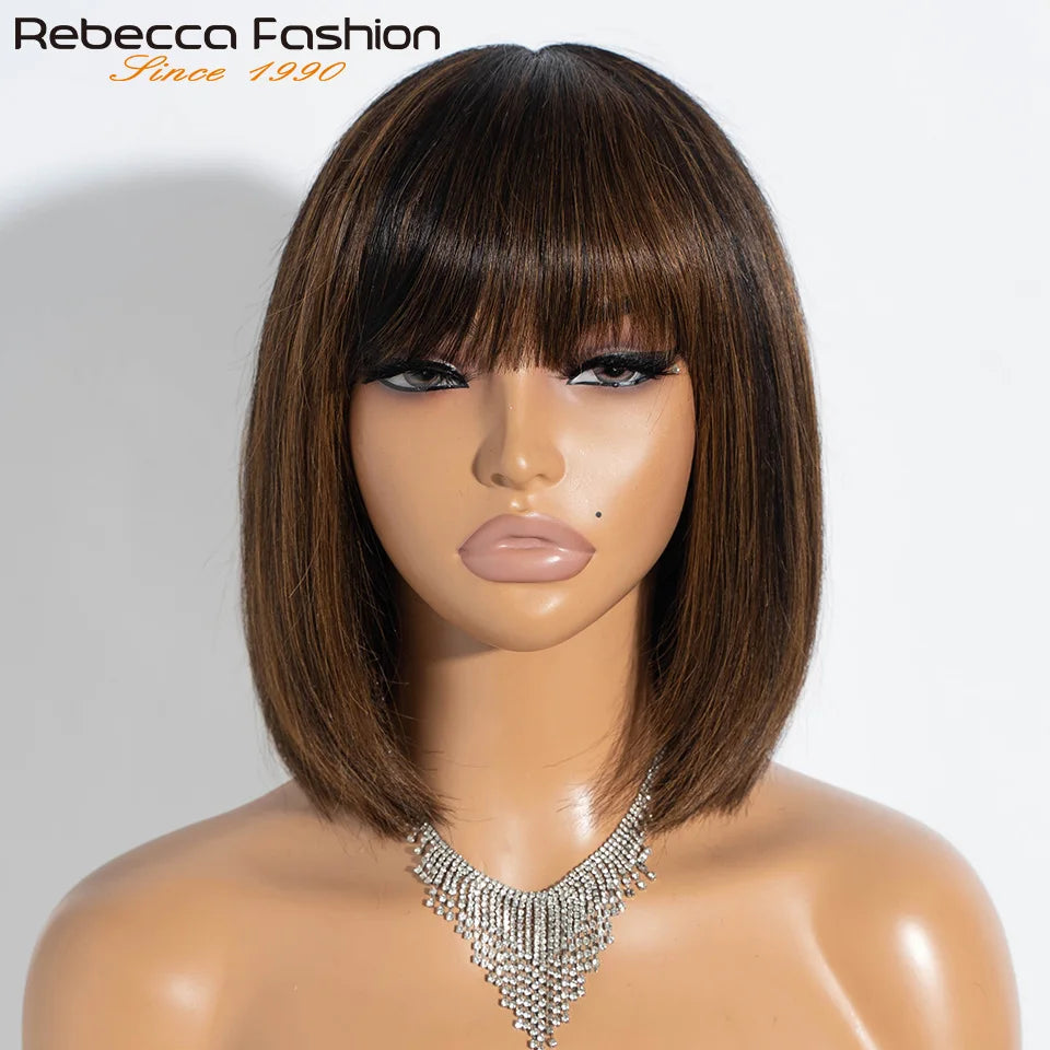 Blanca Straight Bob Lace Wig With Bangs