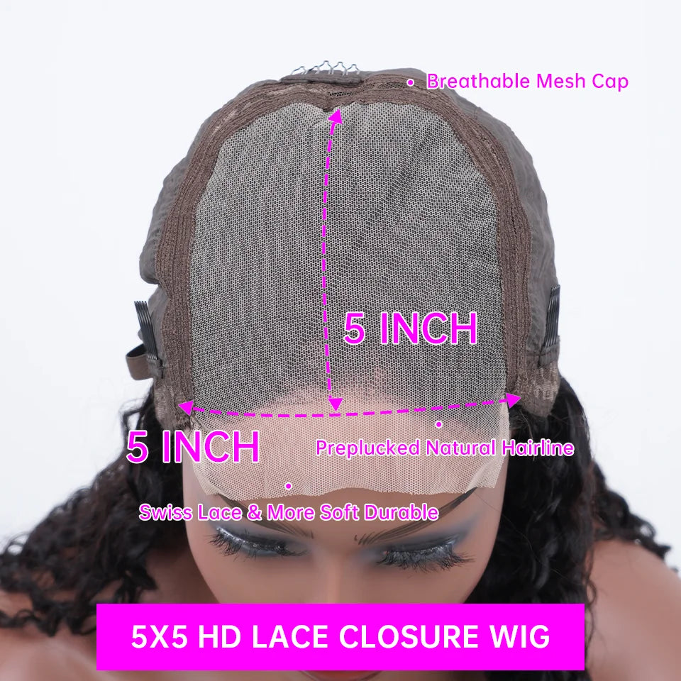 Mary jane Reddish Brown Deep Curly Lace Wigs