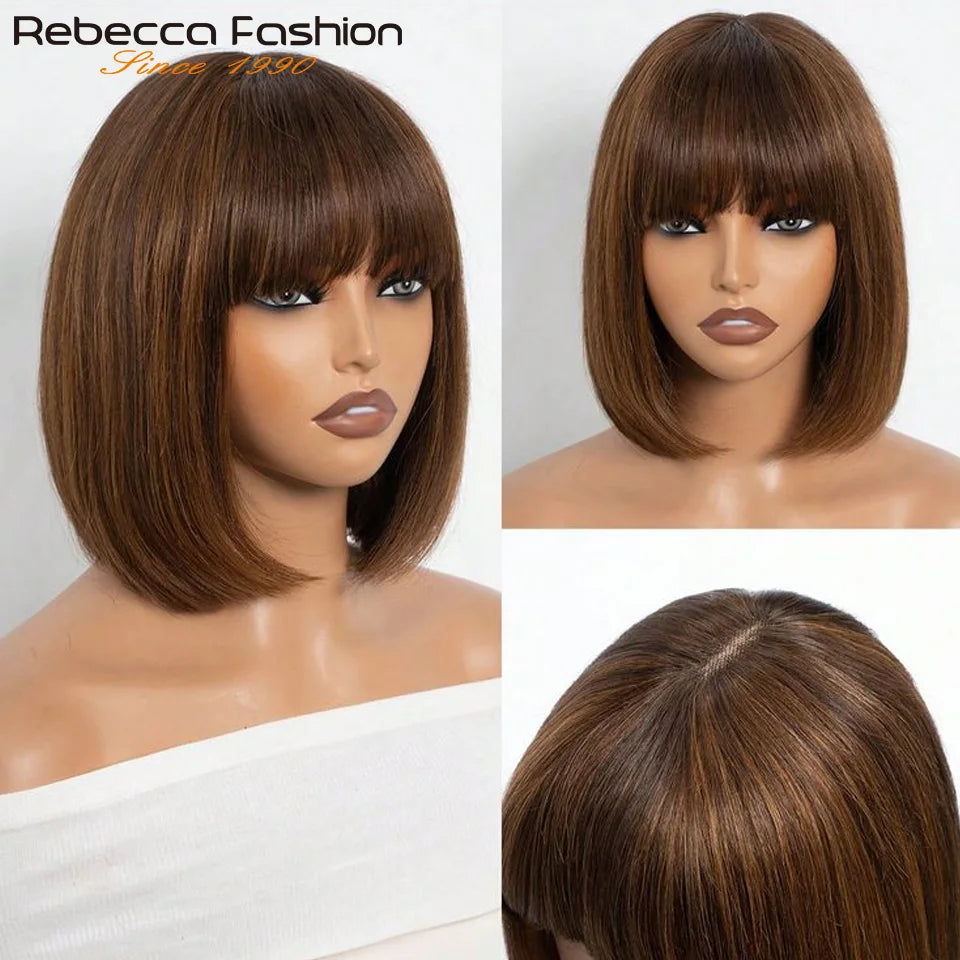 Blanca Straight Bob Lace Wig With Bangs