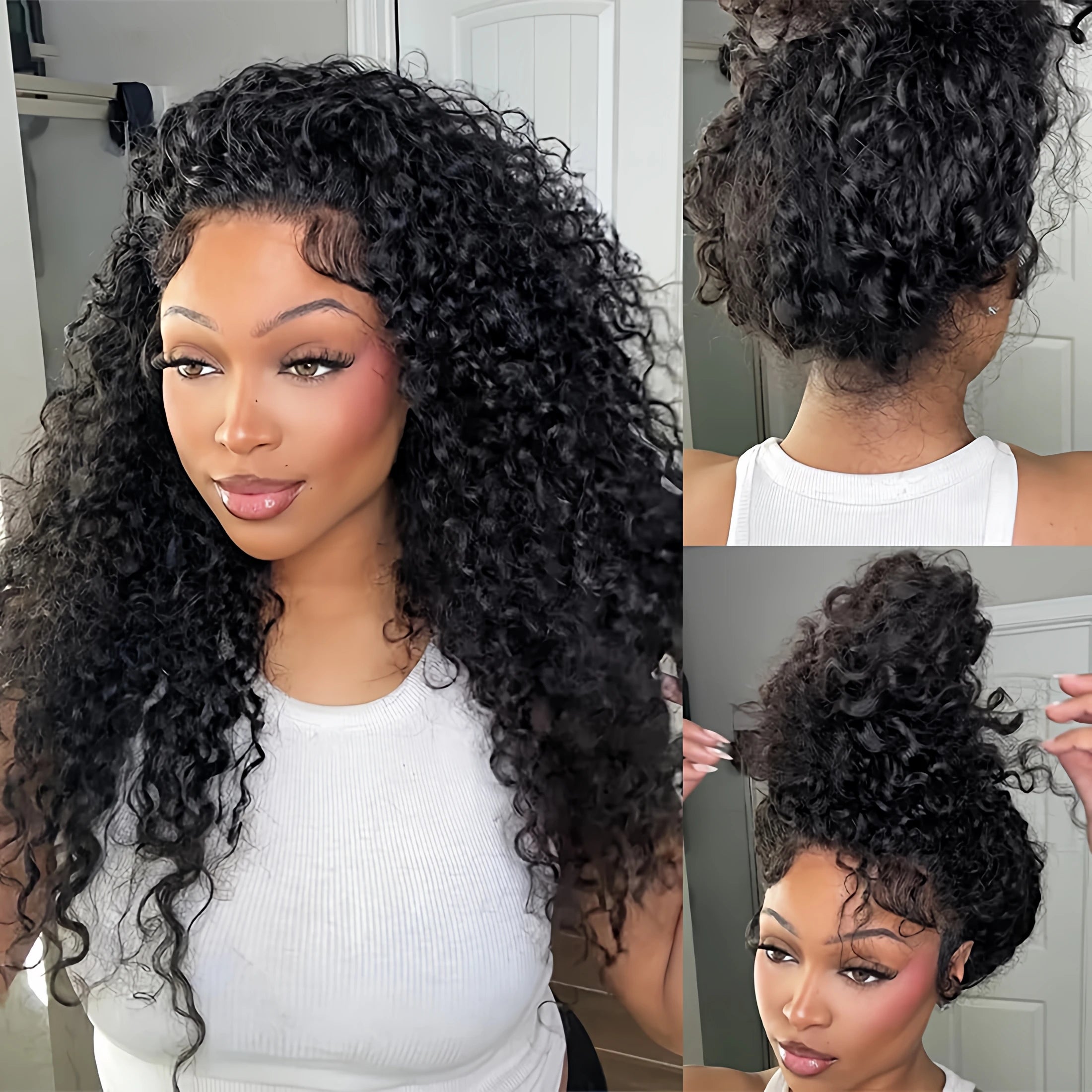 Aisha
Kinky Curly Deep Human Hair Wig glueless